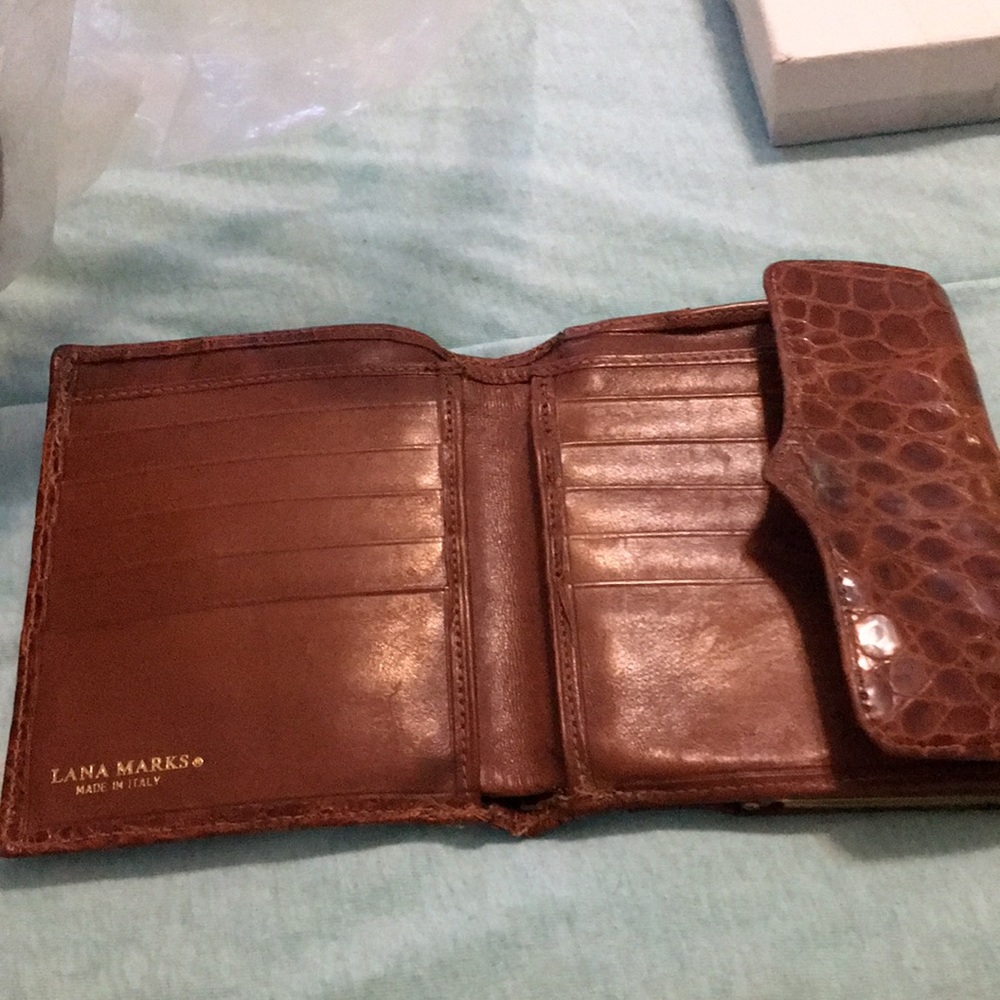 Lana Marks alligator wallet